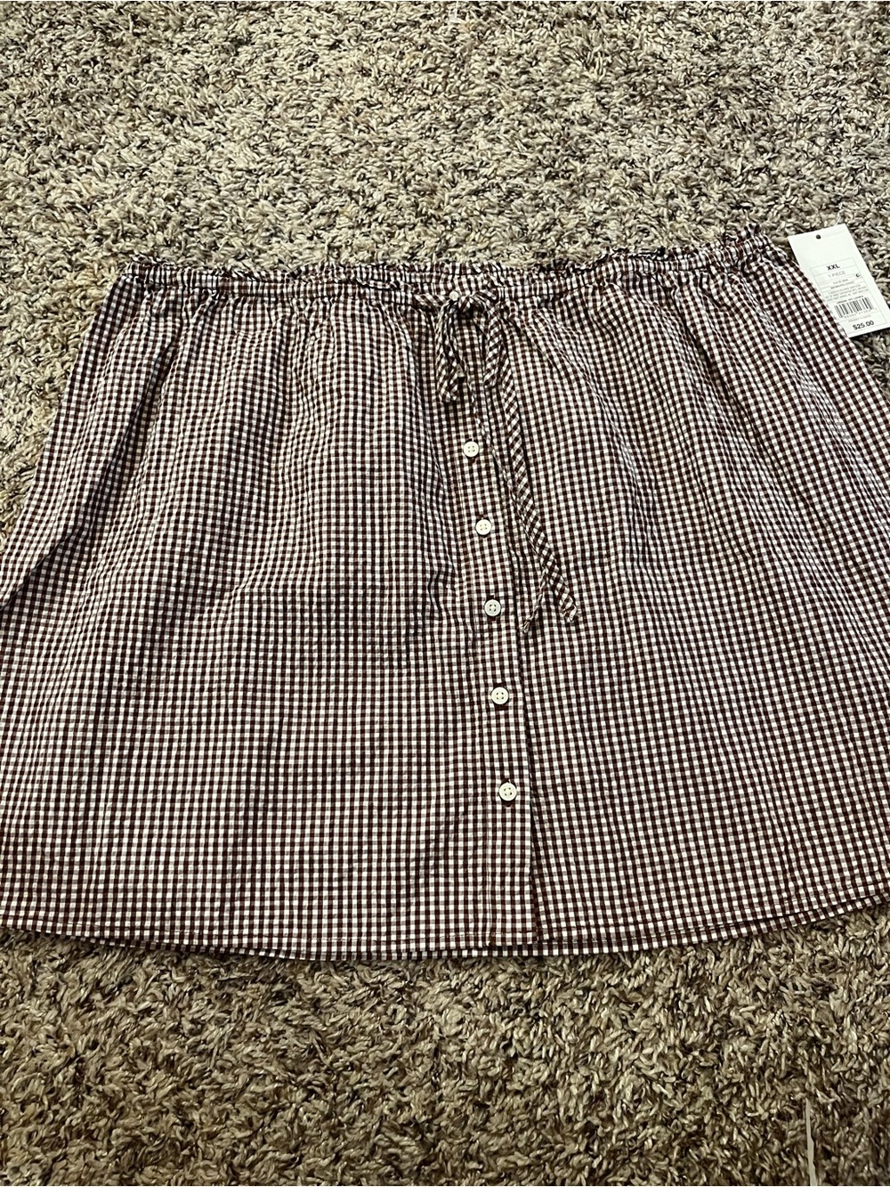 A New Day brown gingham skirt with buttons-cottagecore, fall